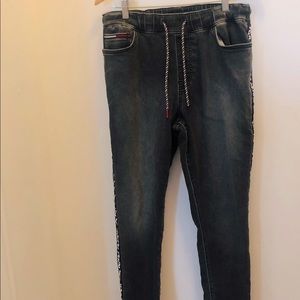 Tommy Hilfiger Drawstring Jeans Distressed Black